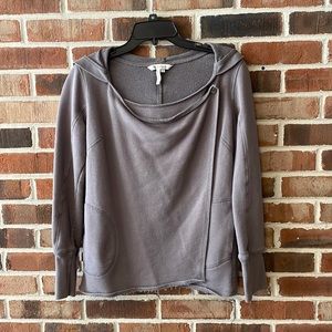 BCBG Generation Gray Snap Crossover hoodie cardigan Medium